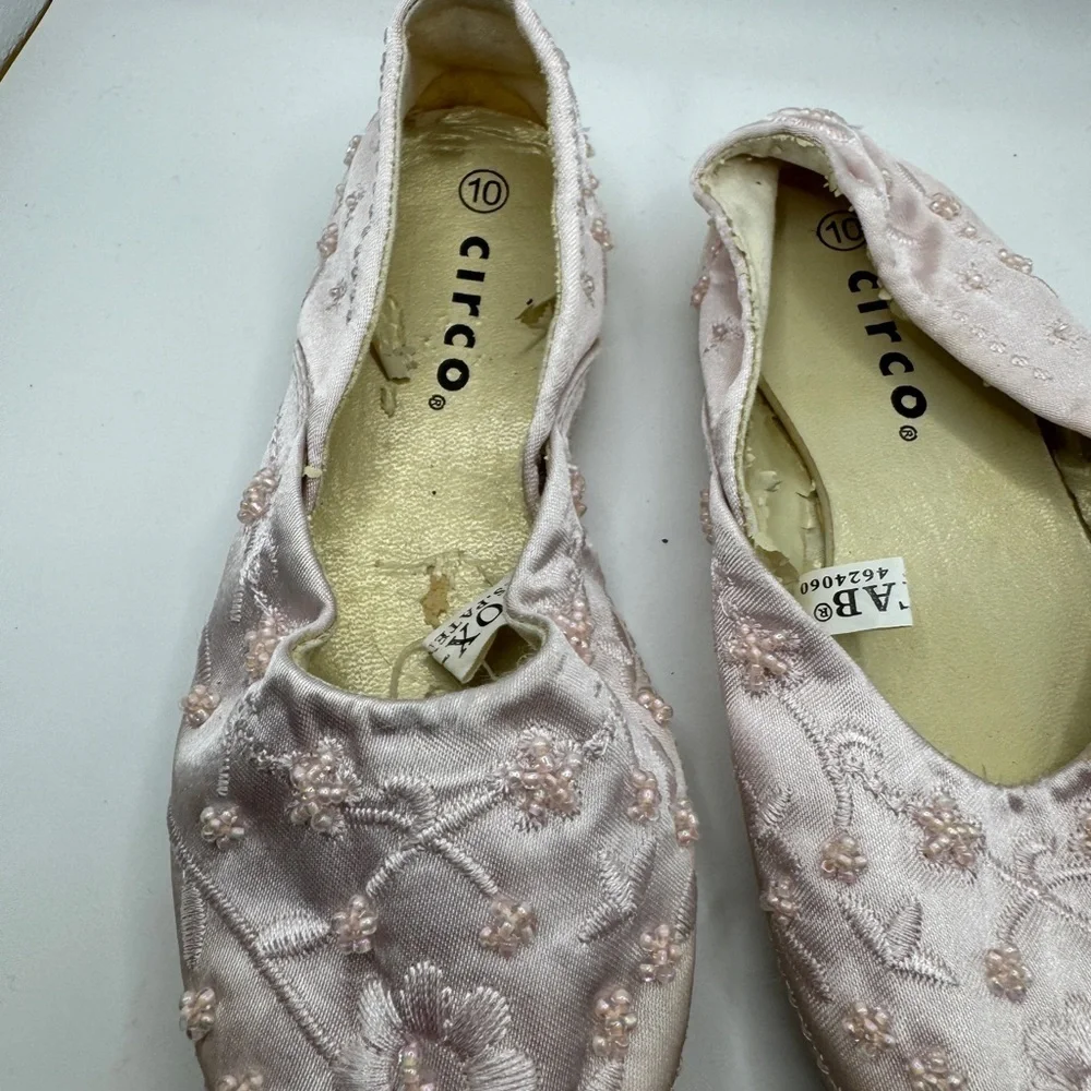 Circo Toddler Girls Size 10 Floral Beaded Kids Slippers Shoes - Light Pink